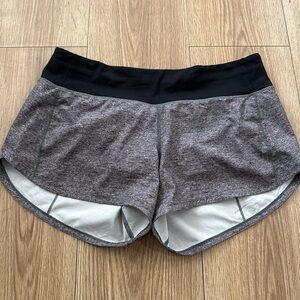 Lululemon Athletica Heathered Gray and Black Athletic Shorts